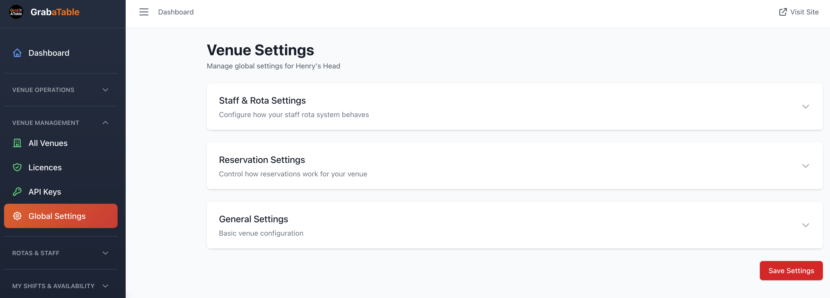 Global Settings Overview